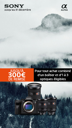 Jusqu'à 300€ de remise pour l'achat simultané d'un boîtier Sony et d'1 à 3 optiques éligibles du 1er octobre au 31 décembre